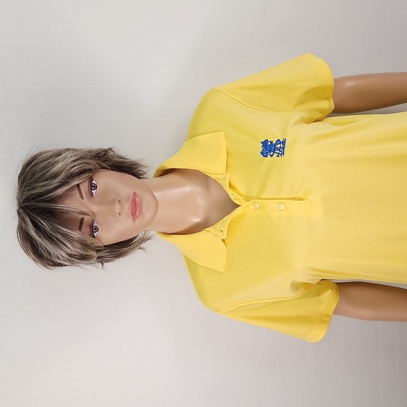 Paragon yellow Golf Polo, Ladies Size L, Made in Guatemala, 4 button crew neck - Picture 4 of 17
